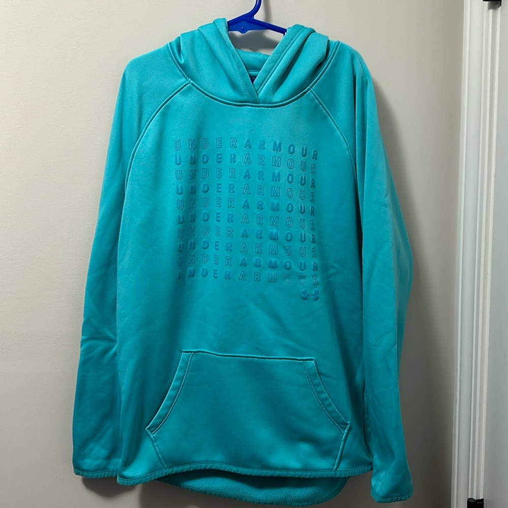 Under Armour teal hoodie. Size Youth Large (YLG)